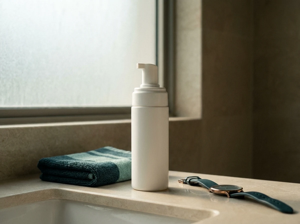 Minoxidil foam bottle and scalp irritation