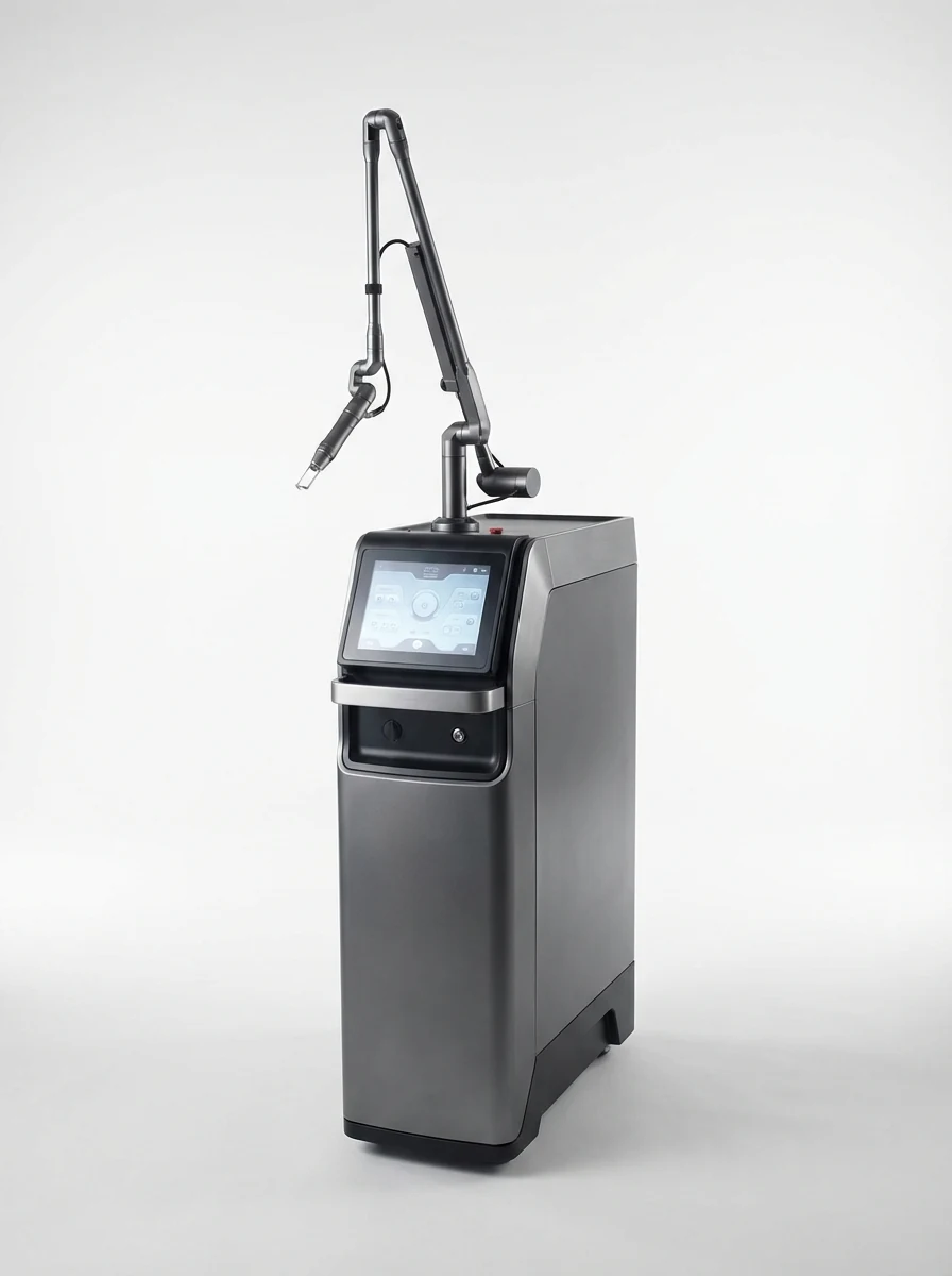 Quanta Discovery Pico laser device with articulated arm and touchscreen control panel
