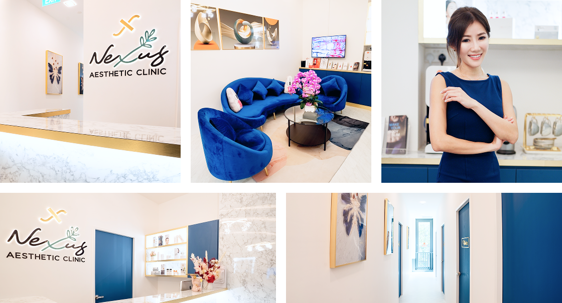 Nexus Aesthetic Clinic - reception, waiting area, Dr Samantha, and treatment rooms